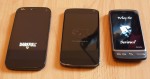 Wiko Darkfull, Nexus 4, HTC-Desire (von links nach rechts)